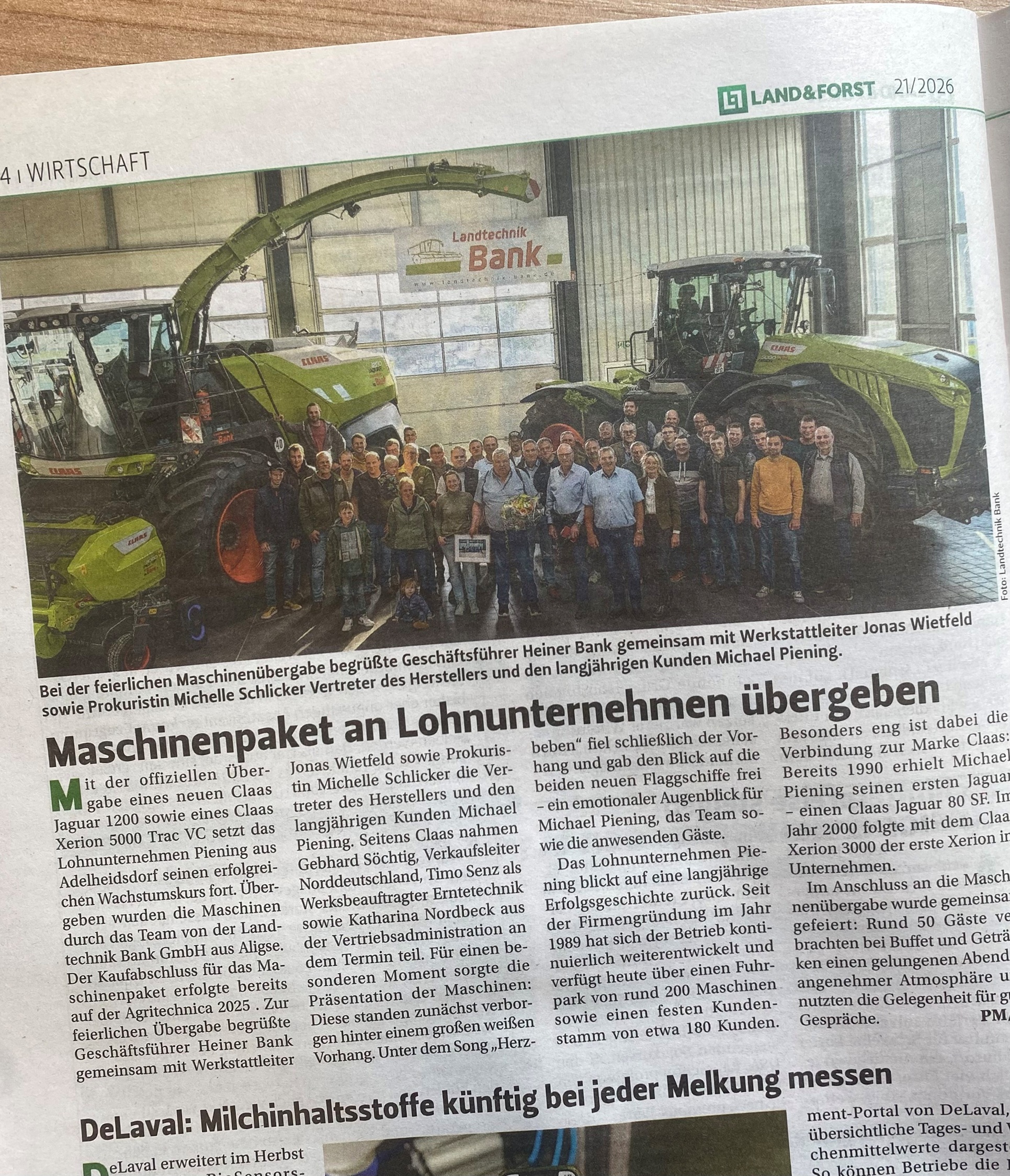 Zeitungsartikel Land und Forst Mai 2026